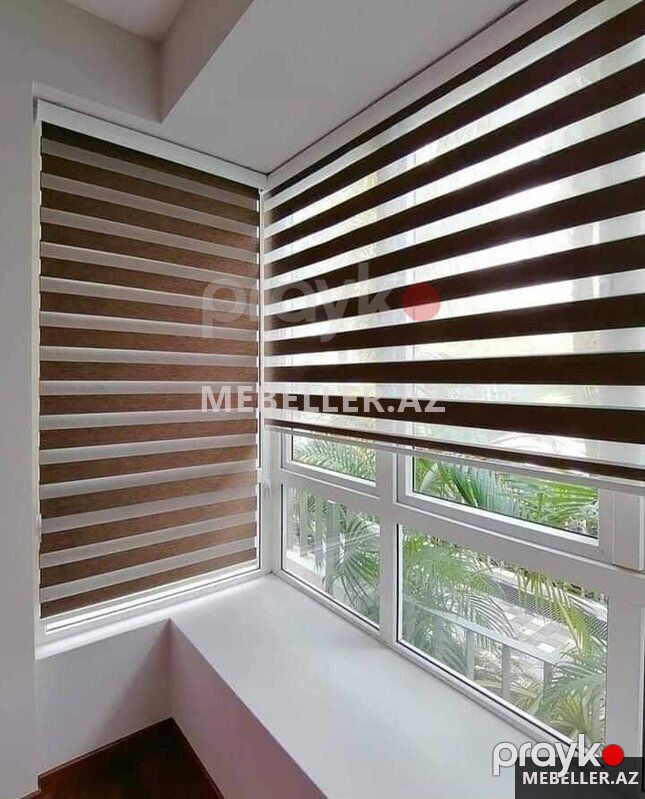 Türkiyə istehsalı Zebra jalüz novu — Pəncərələr, qapılar, balkonlar, Bakı (3)