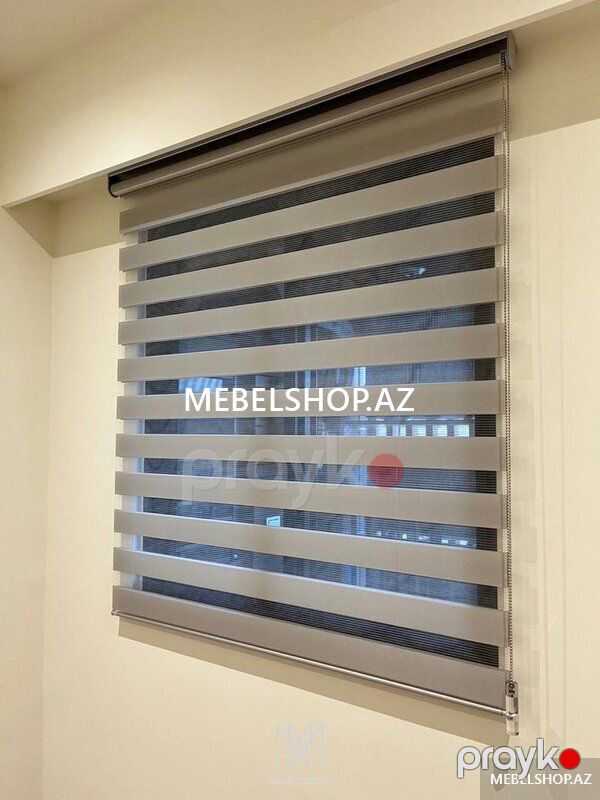 Zebra jalüz pərdəler — Pəncərələr, qapılar, balkonlar, Bakı (4)