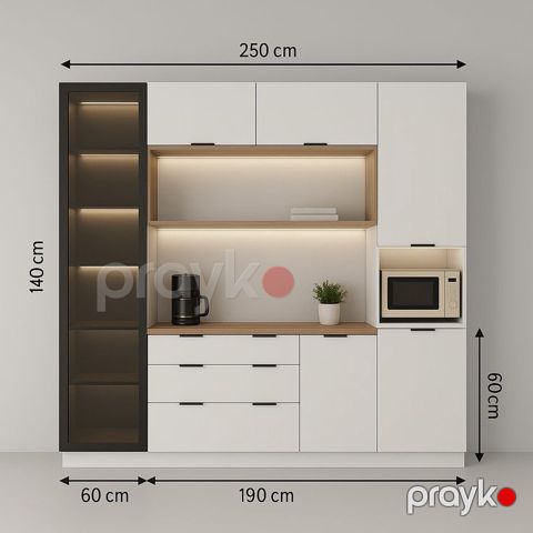 Mətbəx şkafı Elegant Wood S050, laminat, ağ/bej — Bakı