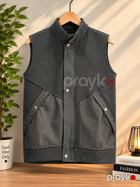 Kişilər üçün yüngül jilet 2836657, boz, pambıq, ölçü L — Bakı