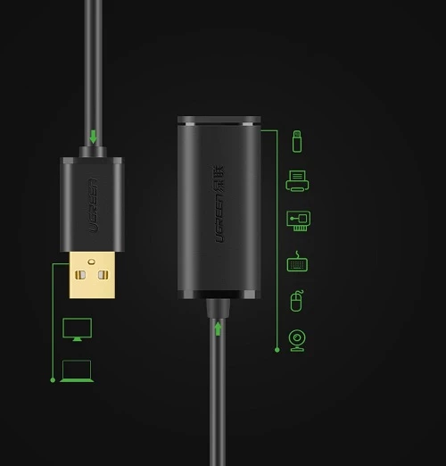Ugreen 10321 USB (M) to USB (F) Cable 10m — Kabelləri, adapterlər və keçidçilər, Bakı (3)