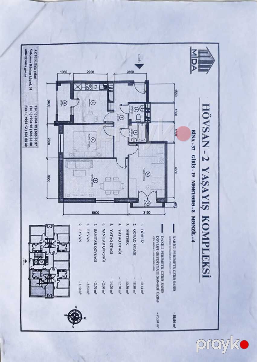 3-otaqlı yeni tikili, Hövsan qəs., 75 m² — Mənzil, Bakı (2)