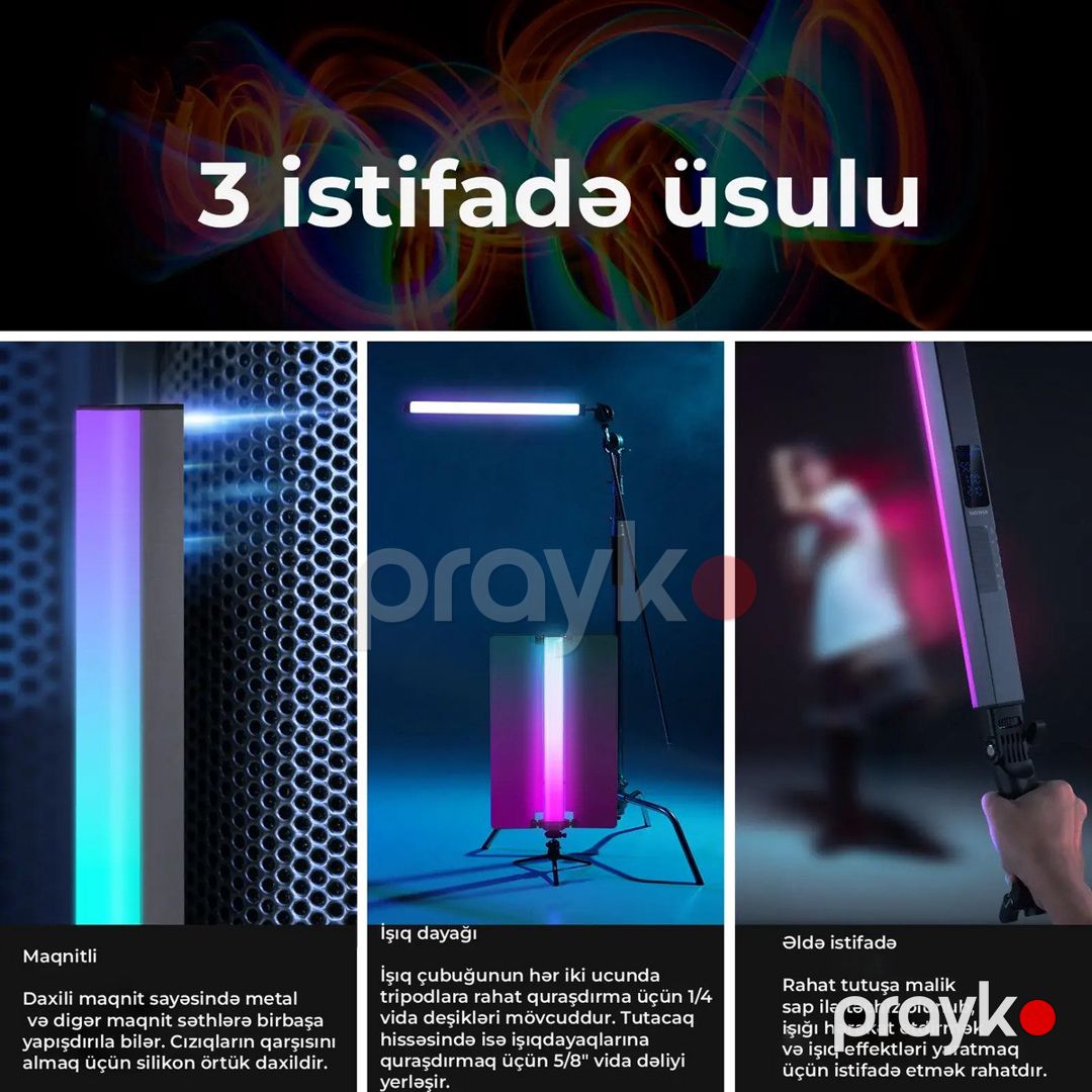 Neewer RGB2 RGB LED boru işıq (barndoor ilə) — Foto və video texnikası, Bakı (9)
