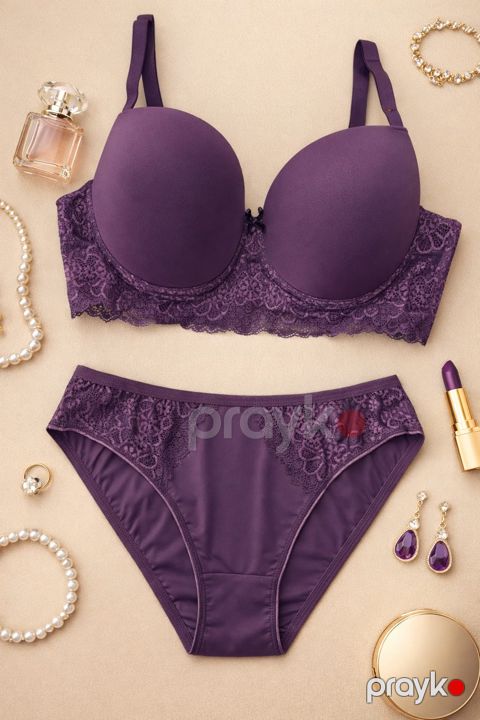 Qadın alt paltarı dəsti 2576954, bənövşəyi, elastan, ölçü 100B — Bakı