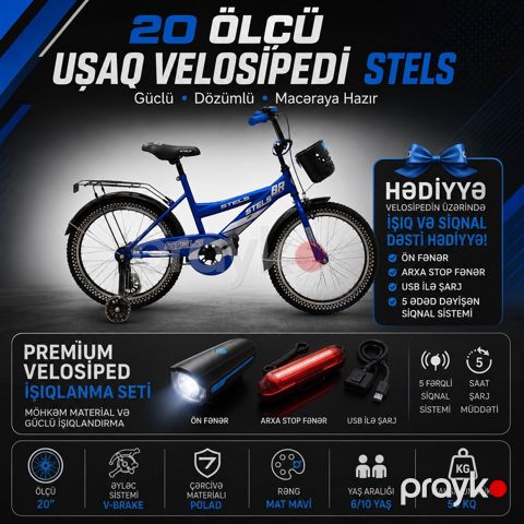 Uşaq velosipedi Stels 9930, 20", göy — Bakı