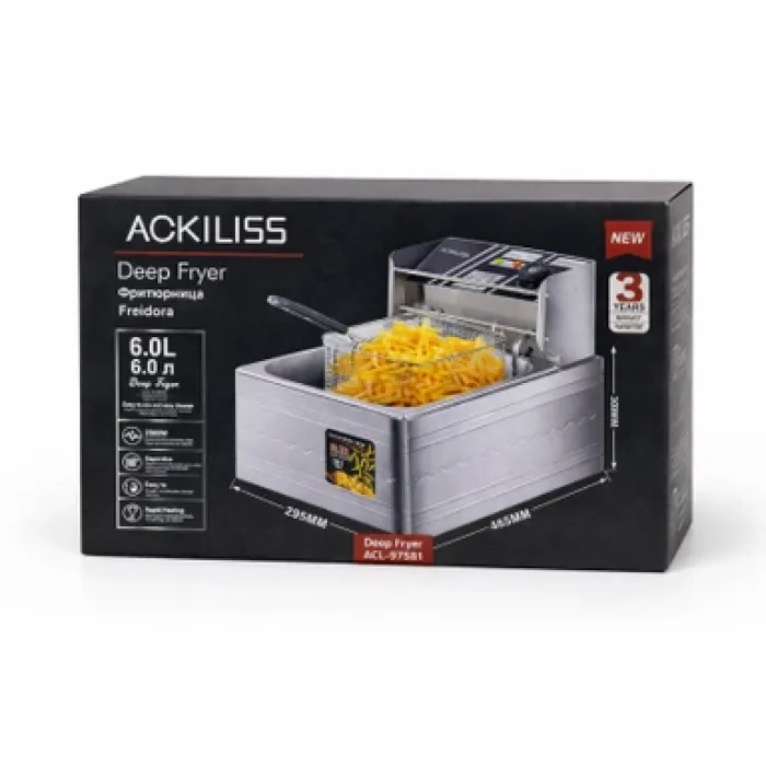Fritöz Ackiliss ACL-97581 Deep Fryer 2500W Peşəkar Kartof Qızardan Aparat — Bakı