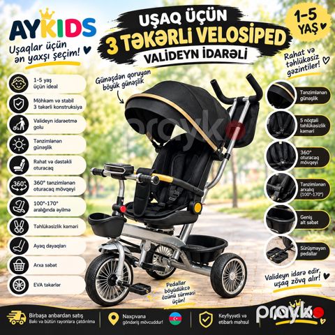 Valideyn idarəli uşaq velosipedi 889 — Bakı
