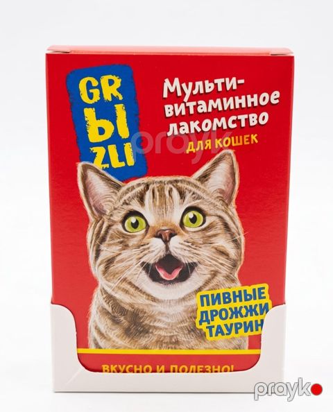 Pişiklər üçün multivitaminli məzə Grыzlı, Həblər, İmmunitet sisteminin gücləndirilməsi, Bütün yaşlar üçün, 40 q — Bakı