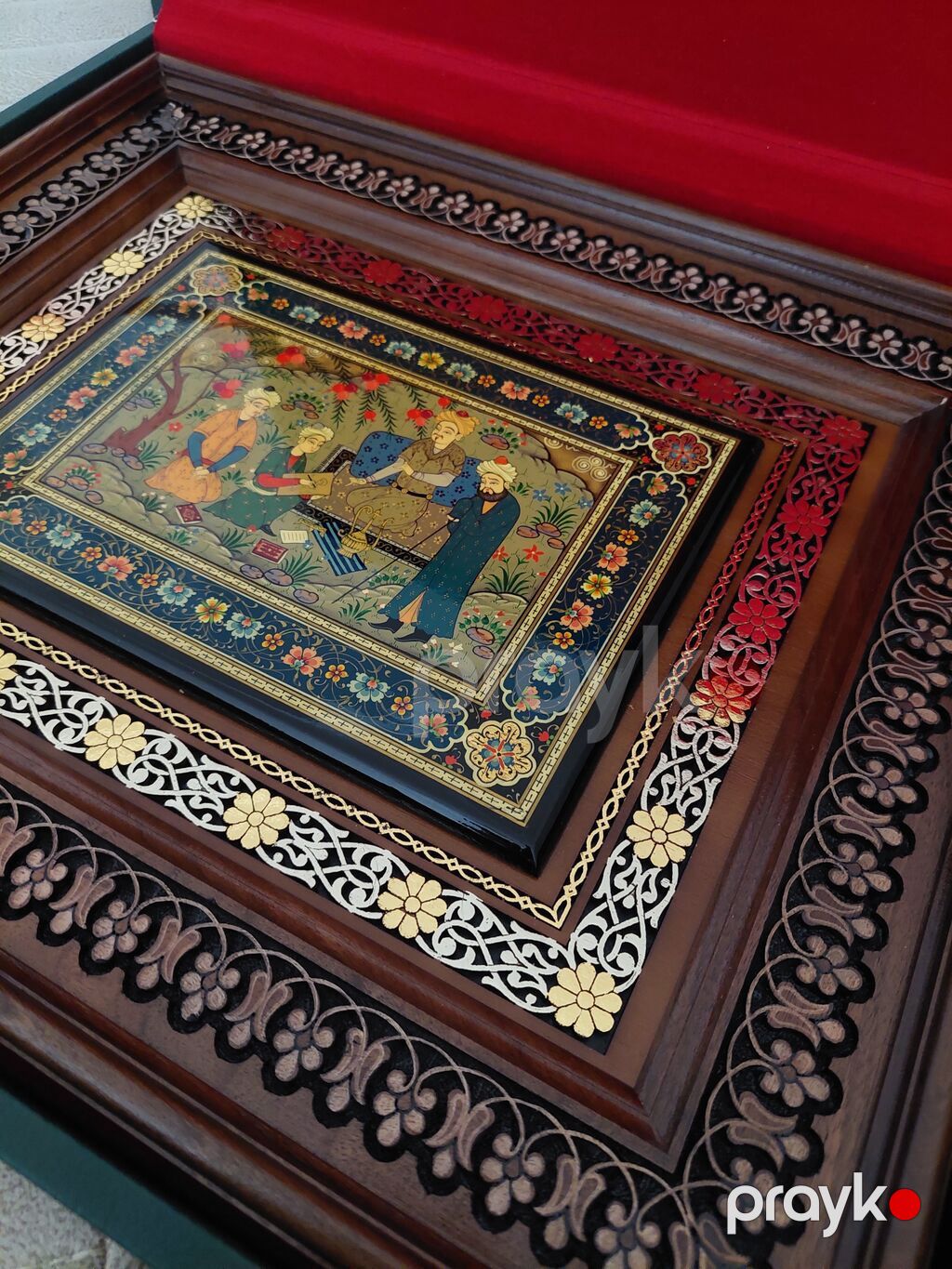 Əl işı miniatür tablo – oyma taxta çərçivədə - Təsvir: Şərq miniatür — Şəkillər, plakatlular və çərçivələr, Bakı (3)