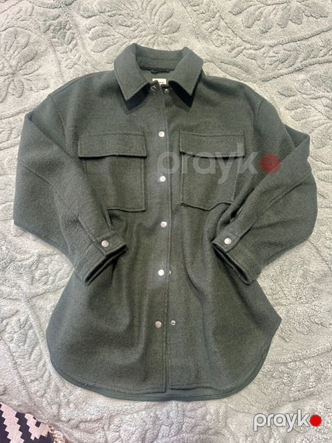 Qalın parça “shacket” – köynək-kurtka - Rəng: tünd yaşıl (zeytun — Bakı