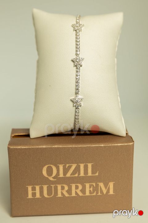 Zərgərlik Qolbaq qadın, No Brand HG557, 925 ayar gümüş, daş dağ kristalı, uzunluq 20 sm, çəki 4.45 q (HG557) — Bakı