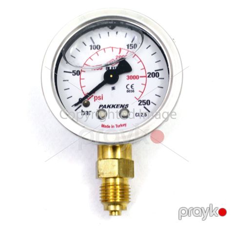Manometr gliserin dolğulu (0-250 Bar 63 mm 1,4") Pakkens 0631001114 — Bakı