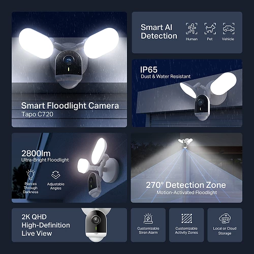 Tapo C720 Smart Floodlight Camera — Surveillance kameralar, Bakı (3)