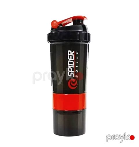 İdman su qabı Spider WS1318, qırmızı, 500 ml, 3 hissəli — Bakı