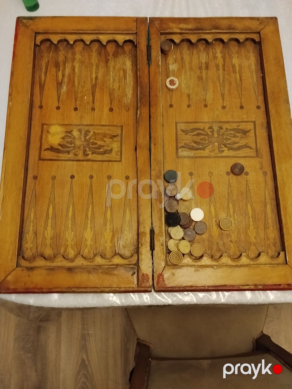 Ağacdan hazırlanmış qatlanan nərd taxtası - Material: möhkəm ağac, əl — Şax, şəkəh, nard, Bakı (2)