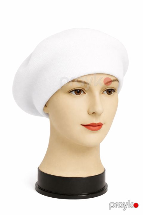 Qadınlar üçün beret, kəşmir, ağ, ölçü One size — Bakı