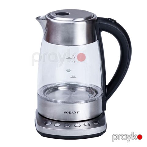 4853 Məhsulun adı: Elektrik çaydan Sokany SK-09003 Black/Silver — Bakı
