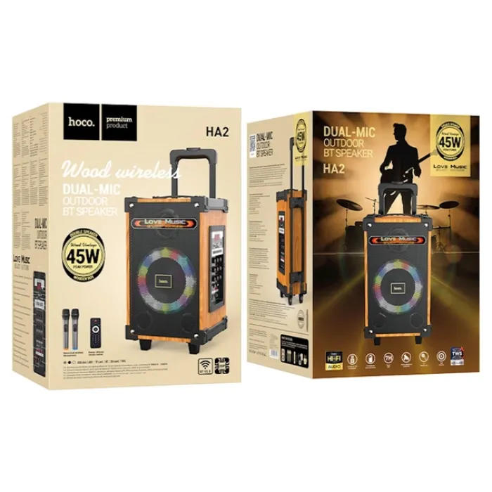 Hoco HA2 Wave Portativ Bluetooth Dinamik 40W Karaoke Musiqi Sistemi — Mallar, Bakı (2)