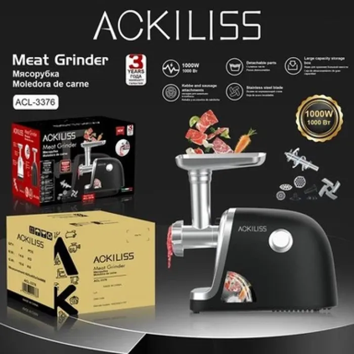 Ətçəkən Maşın Ackiliss ACL.3376 Black Güclü Elektrikli Elektrikli Qiyməçəkən — Bakı