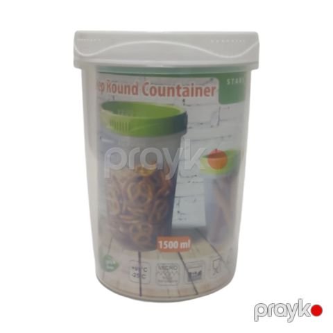 Qida məhsullarının saxlanılması üçün qab Stars Plastik 92440, şəffaf, 1500 ml — Bakı