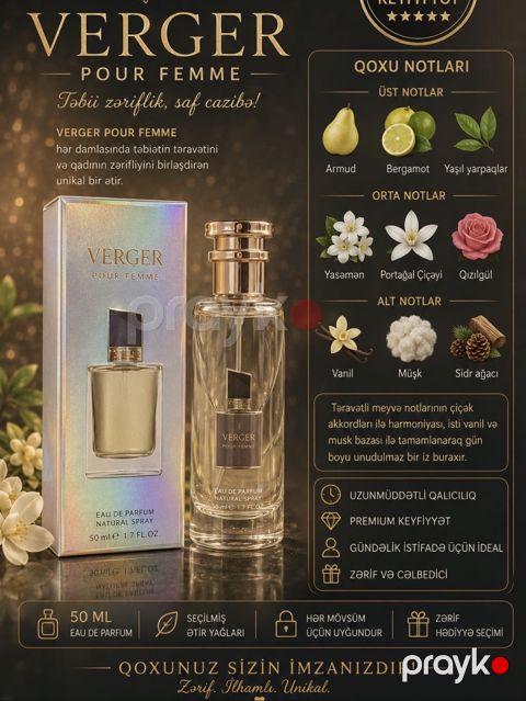 No Brand Verger Pour Femme qadınlar üçün ətir suyu 50 ml EG008 — Bakı