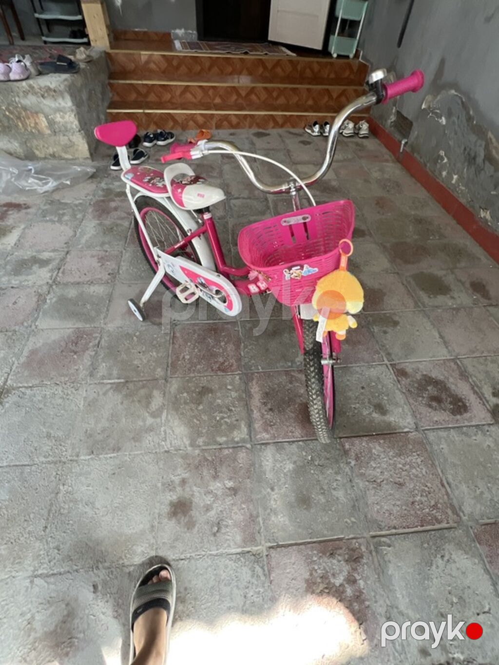 Prablemi yoxdu Uşaq velosipedi – qızlar üçün, çəhrayı/ağ rəngli — Uşaq velosipedləri, Bakı (2)