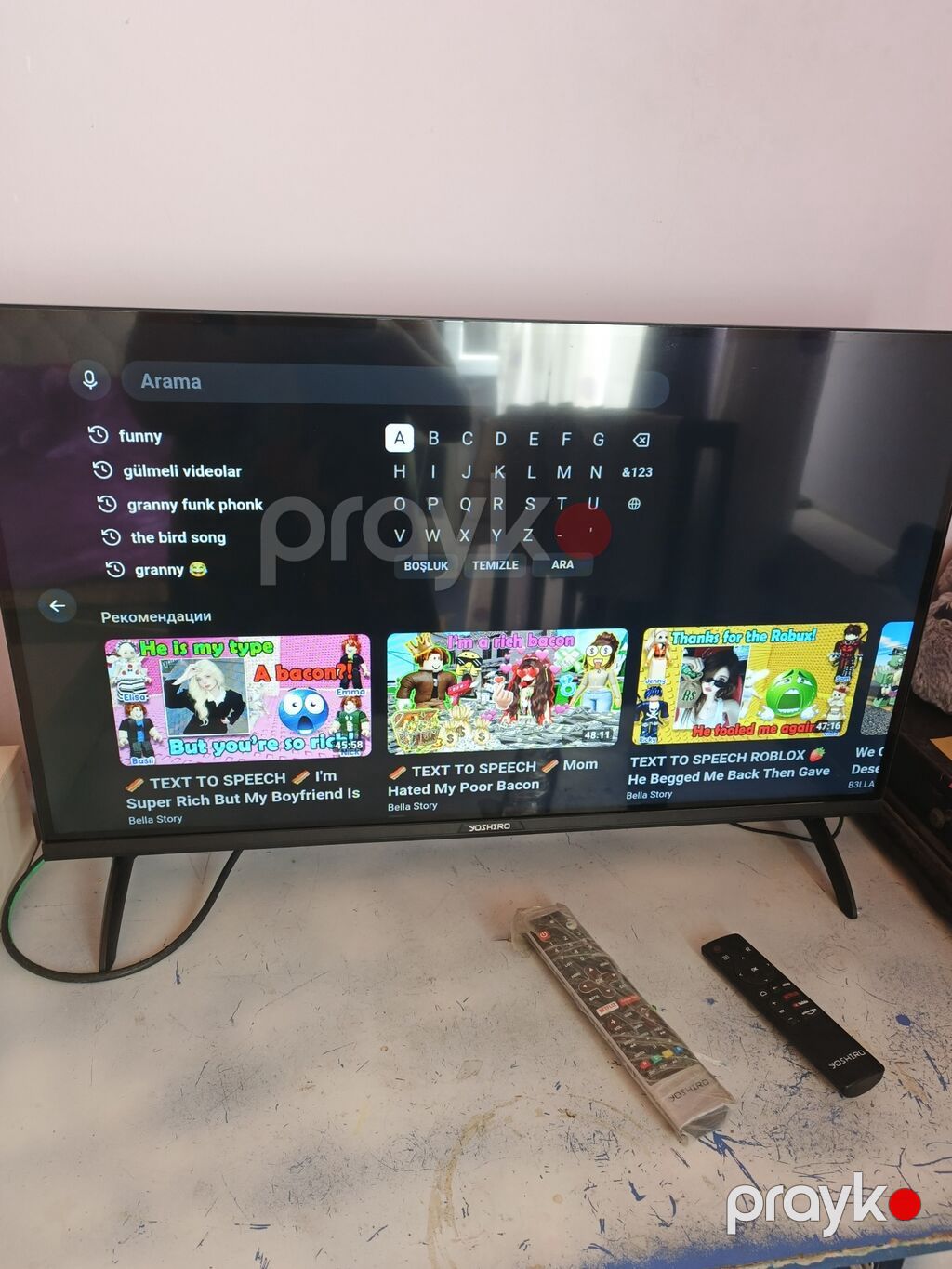 Yoshiko 32" LED televizor cəmi 2ay işlənib karopkasi senedi var — Televizorlar, Xırdalan (8)