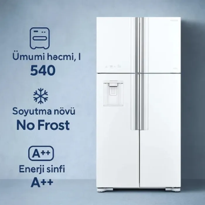 Hitachi R-W760PU7 GPW Soyuducu 540L No Frost İnverter — Soyuducular, Bakı (3)