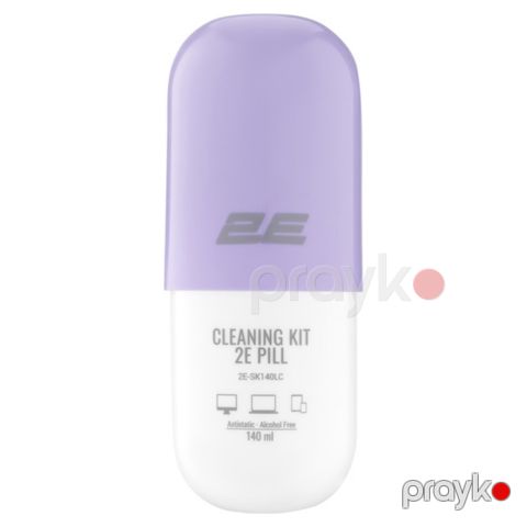 Cleaning kit 2E Pıll for office equipment (liquid 140ml, whipe 20cm), white-pink (2E-SK140PN) — Bakı