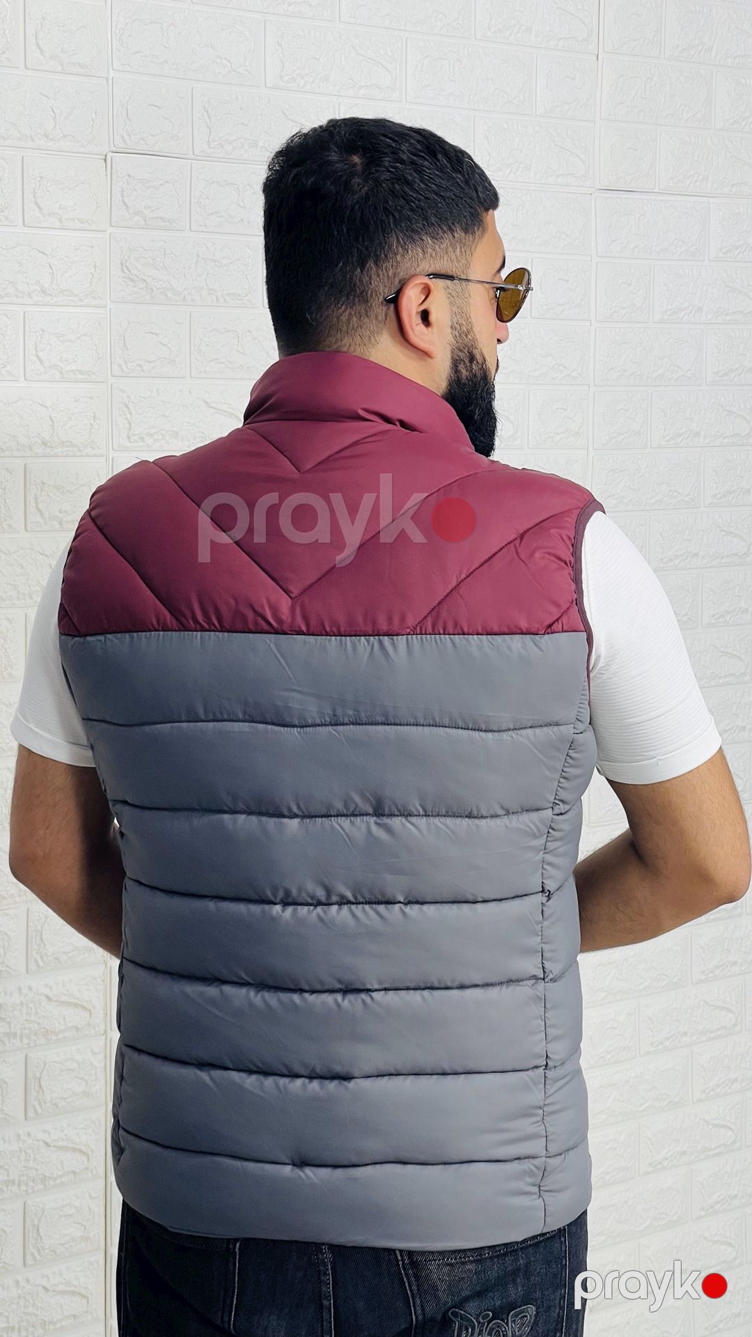 Kişilər üçün qalın jilet 1416-18450, boz, polyester, ölçü XXL — Mallar, Bakı (3)