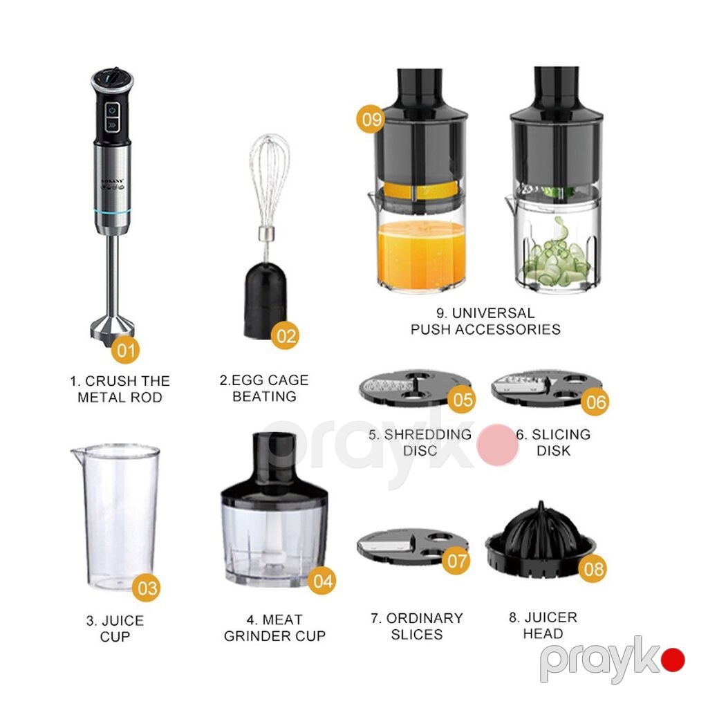 Məhsul 1851 Məhsulun adı: Sokany SK-02042 8in1, 1 L, Qara Brend — Blenderlər, xırdalayanlar və mikserlər, Bakı (2)