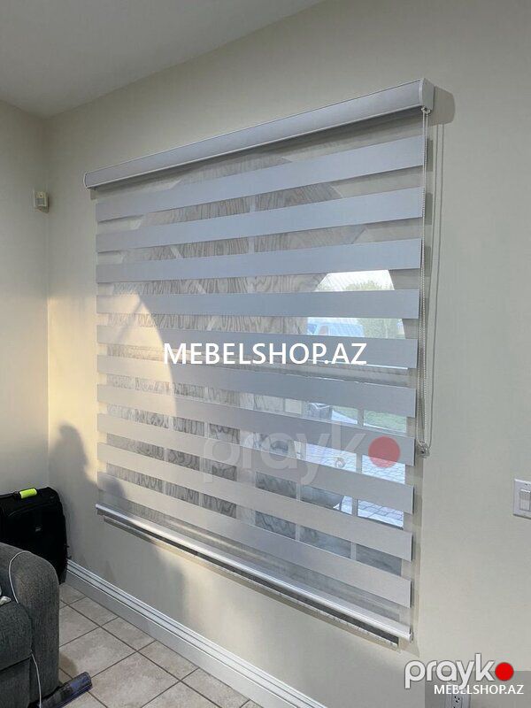 Zebra jalüz pərdəler — Pəncərələr, qapılar, balkonlar, Bakı (3)