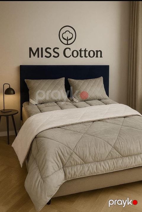 Yorğan Miss Cotton MC_028_RB, 155x215 sm, birnəfərlik, velür/pambıq, bej — Bakı