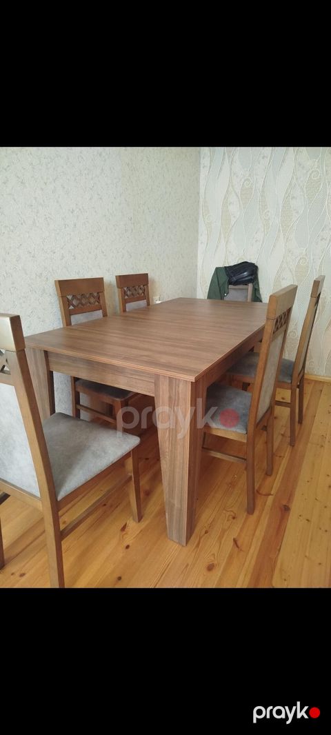 Qonaq otağı üçün, İşlənmiş, Dördbucaq masa, 6 stul — Bakı