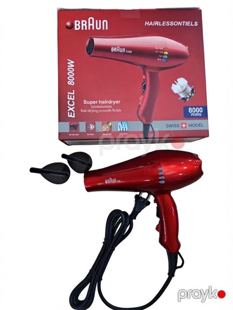 Məhsul №6325 Fen Braun BR-2200, 8000 Vt, qırmızı Brend: No Brand