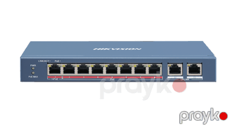Hikvision 8 Port Fast Ethernet Unmanaged POE Switch — Pctech — Surveillance cameras