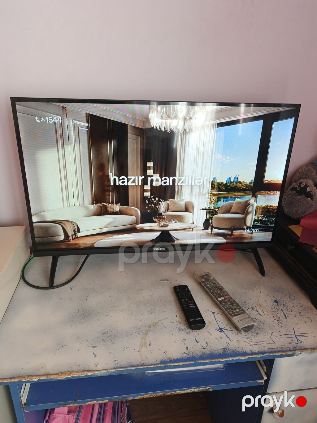 Yoshiko 32" LED televizor cəmi 2ay işlənib karopkasi senedi var — Televizorlar, Xırdalan (6)