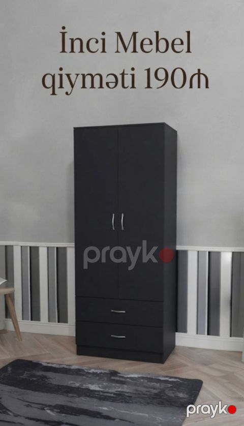 Yeni, 2 qapılı, Siyirməli, Qara, Açılan, Düz dolab — Bakı