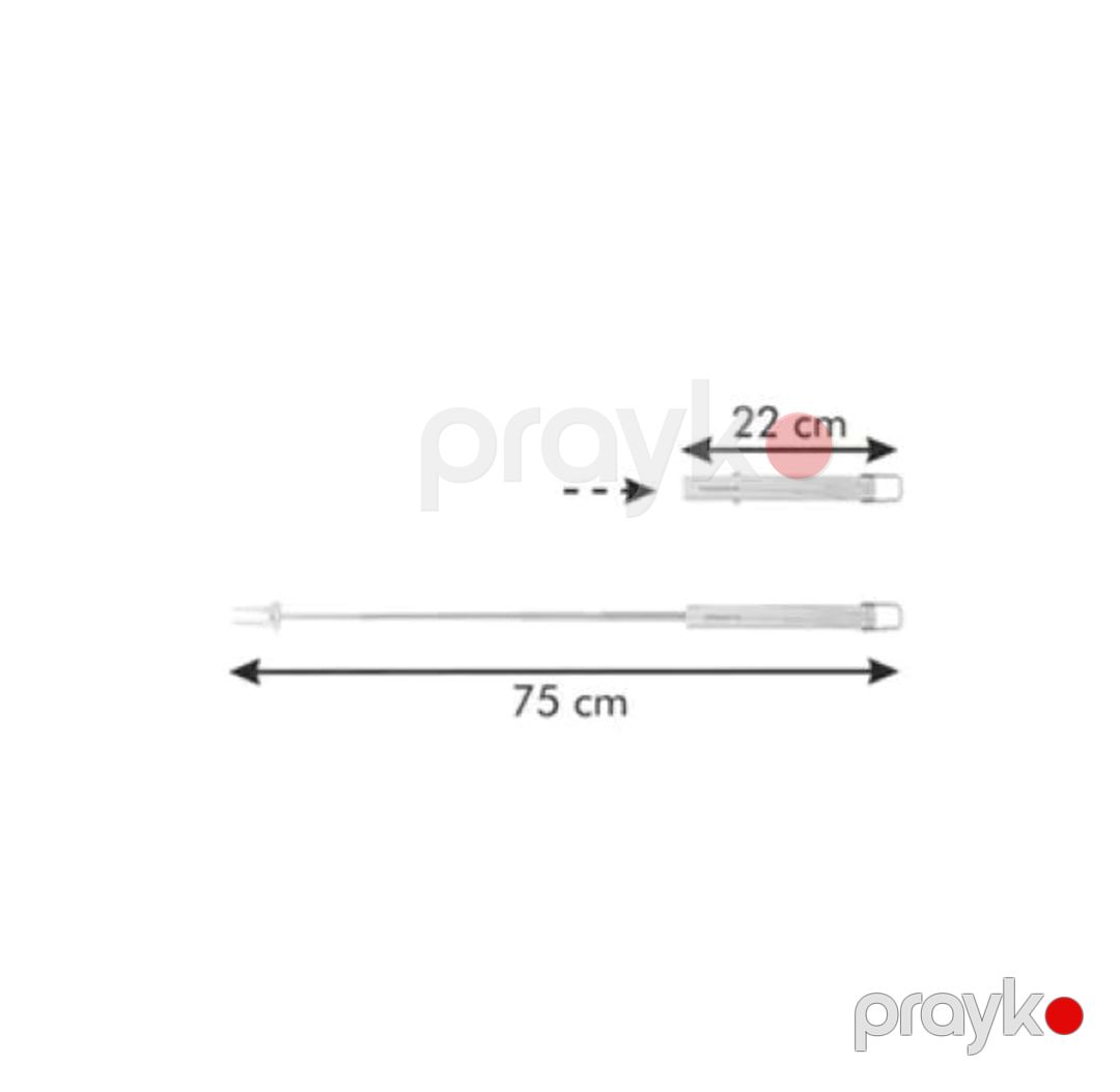 Çəngəl qril üçün Tescoma Privilege Telescopic, paslanmayan polad/taxta, gümüşü/qəhvəyi, 75-22 sm — Mallar, Bakı (2)