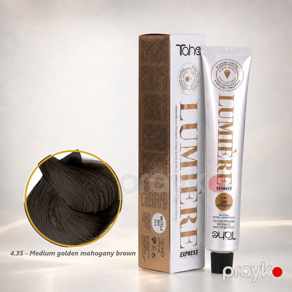Saç boyası Tahe Lumière Express 4.35 Medium Golden Mahogany Brown 100 ml — Mallar, Bakı (2)
