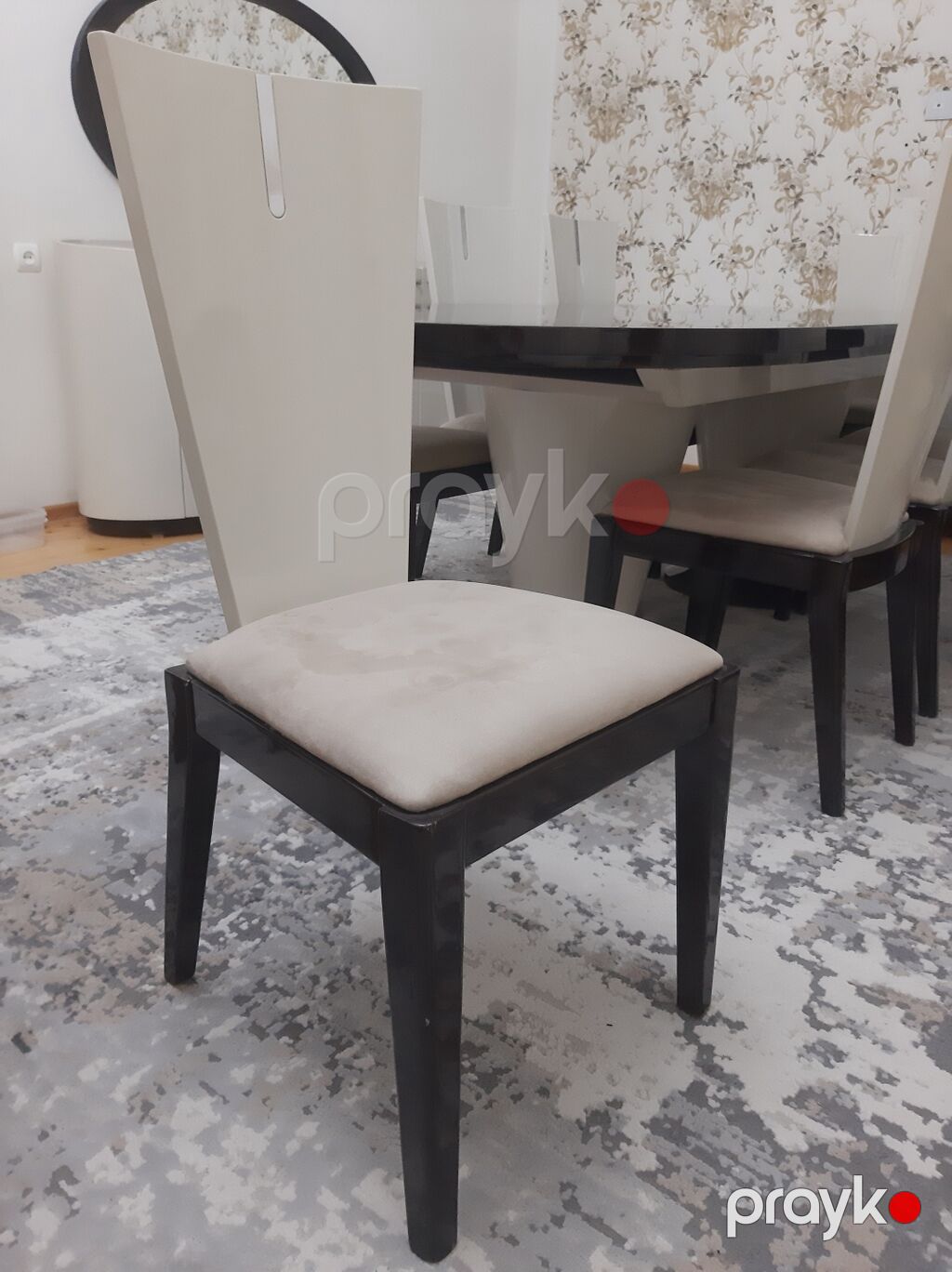 Qonaq otağı üçün, İşlənmiş, Açılmayan, Oval masa, 8 stul — Masalar və stullar, Gəncə (5)