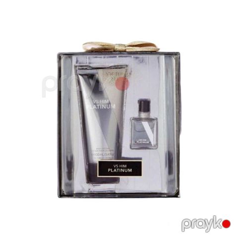 Victoria's Secret VS Him Platinum Cologne kişilər üçün ətir dəsti (miniatür 7.5 ml + bədən losyonu 100 ml) — Bakı