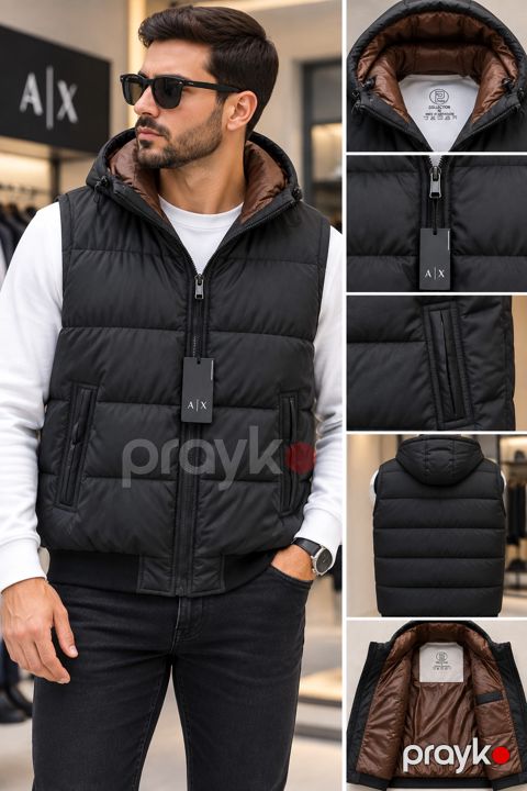 Kişi jileti 13080, qısa, qara, pambıq, ölçü 2XL — Bakı