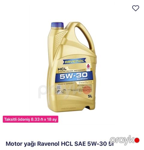 Ravenol 5W-30 mühərrik yağı — Naxçıvan