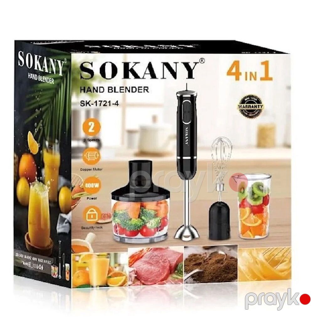 1883 Məhsulun adı: Blender Sokany SK1721-4, 0.5 l, Qara Brend — Blenderlər, xırdalayanlar və mikserlər, Bakı (2)