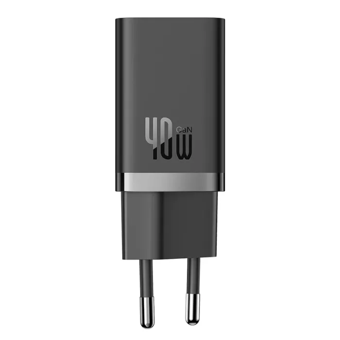 Baseus GaN5 Pro 2C 40W İki Usb-c Sürətli Şarj Adapteri CCGP180101 Black — Bakı