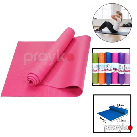Yoga üçün mat 0166, çəhrayı, 173x61 sm, 4 mm — Bakı