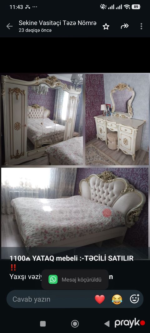 *1100₼ Yataq mebeli Satılır*‼ Yaxşı vəziyyətdə — Bakı