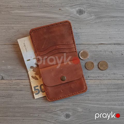 Kartlıq Fabrika1972 Caspian Breeze CB-006, qəhvəyi, təbii dəri, 10.5x9.5 sm — Bakı
