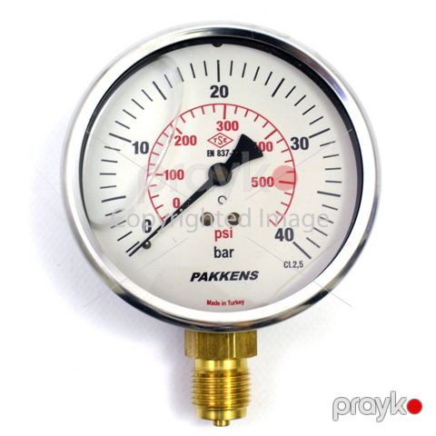 Manometr gliserin dolğulu (0-40 Bar 100 mm 1/2") Pakkens 1001001110 — Bakı